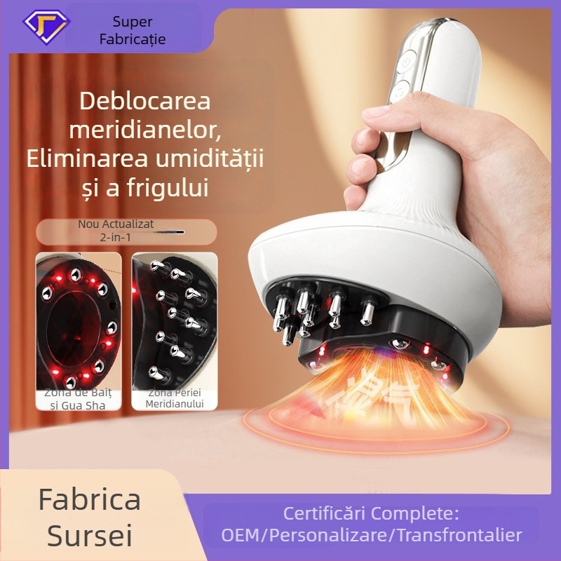 Dispozitiv de masaj electric G16 cu controlul temperaturii 38–48°C, baterie 1200mAh, reglaj de viteză fără trepte, carcasă ABS