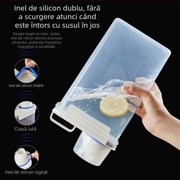 Recipient pentru orez, în stil japonez, etanș, rezistent la umezeală și insecte, din plastic PP, capacitate sub 4 L.