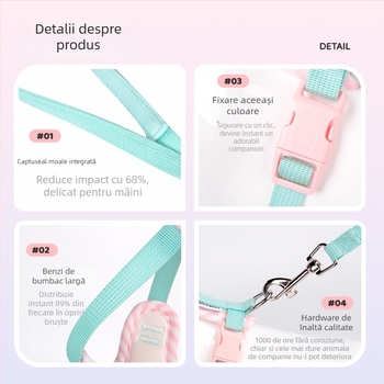 Ham de piept pentru câini - stil drăguț și dulce, material din pânză, brand Duomao, fără elastic