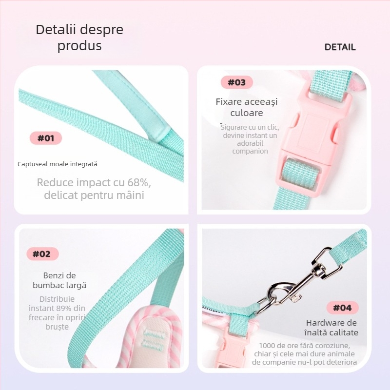 Ham de piept pentru câini - stil drăguț și dulce, material din pânză, brand Duomao, fără elastic