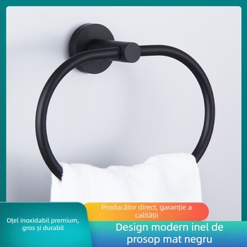 Inel de prosop oval din oțel inoxidabil, design modern minimalist, capacitate de încărcare 1 kg