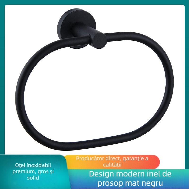 Inel de prosop oval din oțel inoxidabil, design modern minimalist, capacitate de încărcare 1 kg