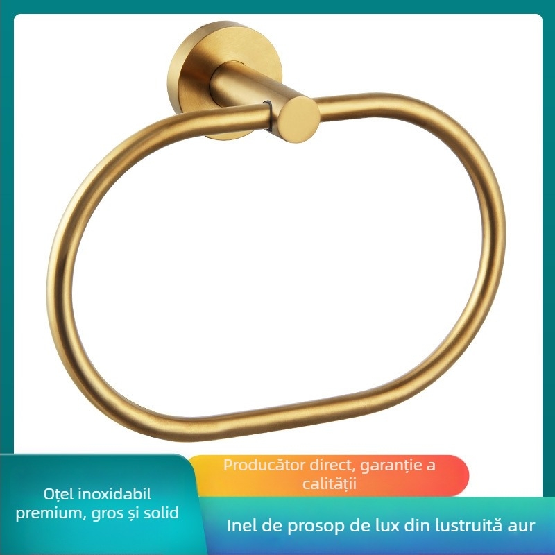Inel de prosop oval din oțel inoxidabil, design modern minimalist, capacitate de încărcare 1 kg