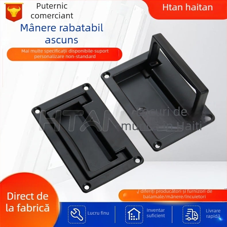 Haitan LS702 Mâner panou pentru dulapuri, montaj ascuns, aliaj de zinc, placare crom satinat