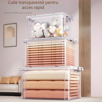 Cutie de depozitare PP, 30–40 L, cu roți, portabilă, design simplu modern