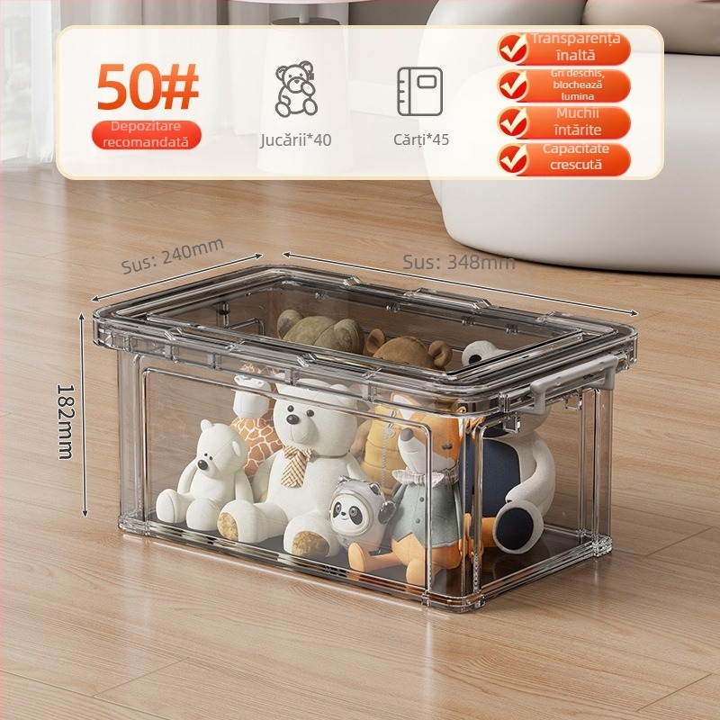 Cutie de depozitare PP, 30–40 L, cu roți, portabilă, design simplu modern