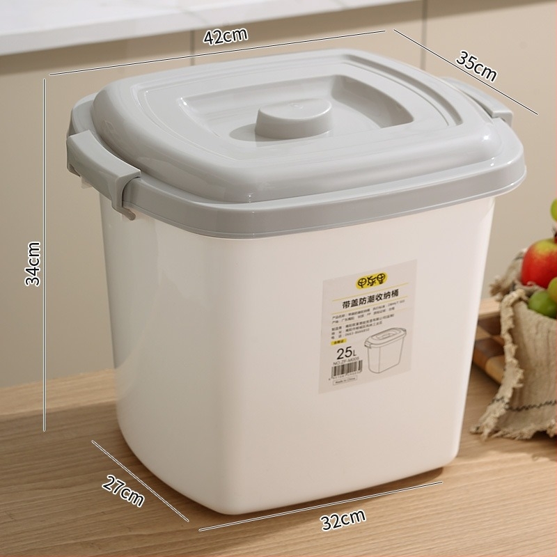 Recipient pentru orez cu capac – rezistent la umezeală, protejat împotriva dăunătorilor, din plastic PP, pentru bucătărie