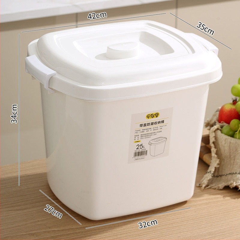 Recipient pentru orez cu capac – rezistent la umezeală, protejat împotriva dăunătorilor, din plastic PP, pentru bucătărie