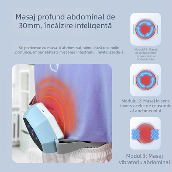 Instrument de masaj abdominal automat pentru copii, cu compresie caldă, frământare și masaj cu imitare a mișcărilor manuale, model MS-033