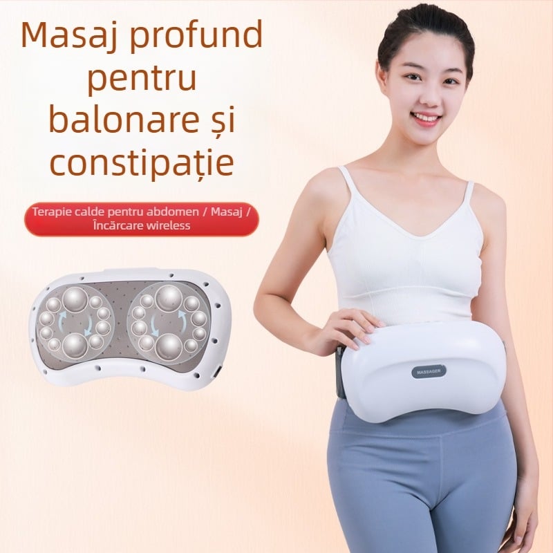 F5 Masaj abdominal cu două discuri, tehnici: compresie caldă și frământare, alimentare la priză, control cu buton, temporizare inteligentă