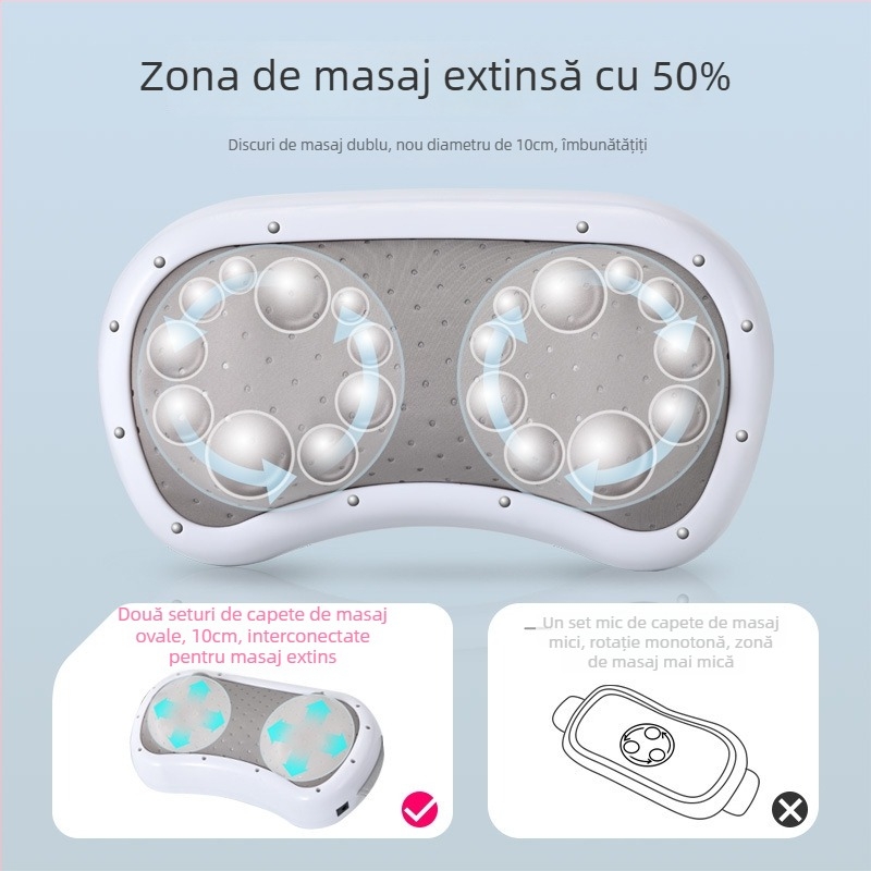 F5 Masaj abdominal cu două discuri, tehnici: compresie caldă și frământare, alimentare la priză, control cu buton, temporizare inteligentă