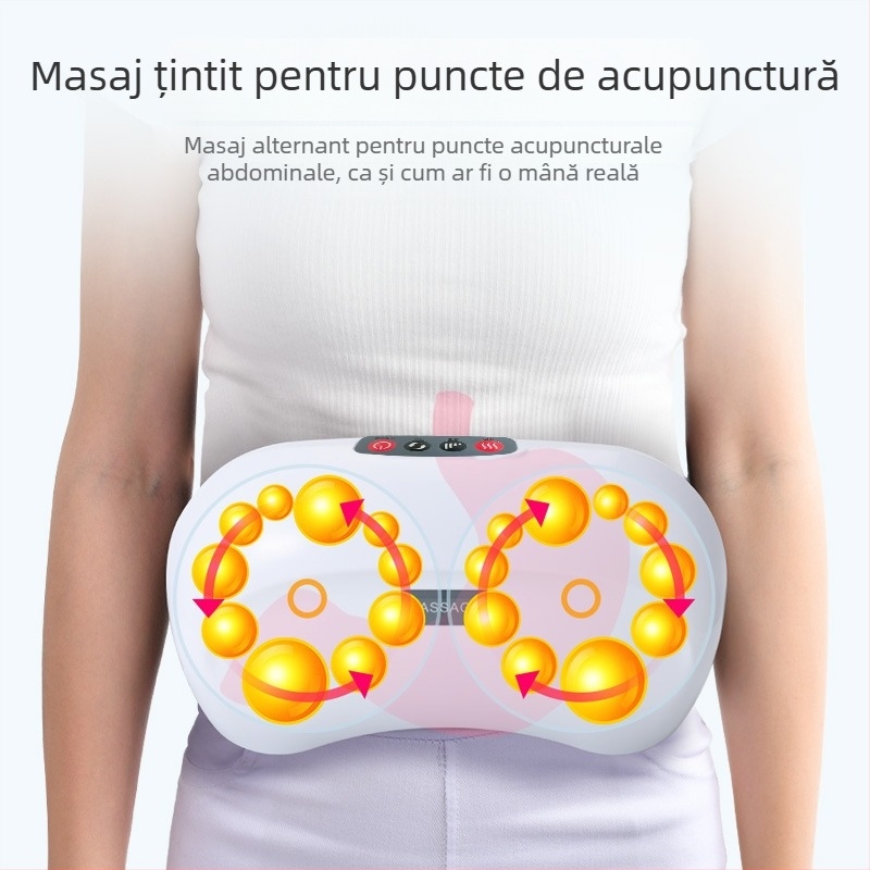 F5 Masaj abdominal cu două discuri, tehnici: compresie caldă și frământare, alimentare la priză, control cu buton, temporizare inteligentă