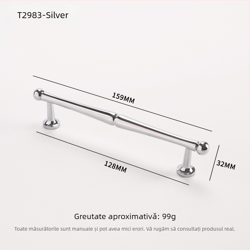 Mâner pentru ușa dulapului și sertar – stil francez, din alamă, prelucrat CNC, model 2983, Nado