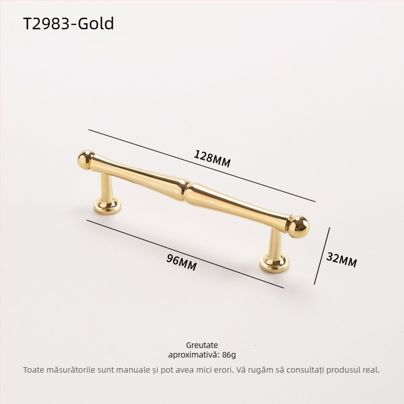 Mâner pentru ușa dulapului și sertar – stil francez, din alamă, prelucrat CNC, model 2983, Nado