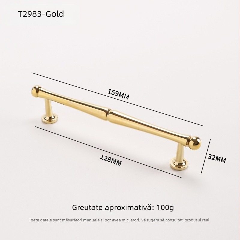 Mâner pentru ușa dulapului și sertar – stil francez, din alamă, prelucrat CNC, model 2983, Nado