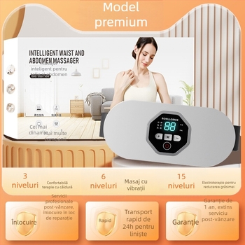 Bandă încălzitoare pentru talie, ameliorare menstruală cu vibrații și compresie caldă, alimentare USB, control manual, până la 4 capete de masaj