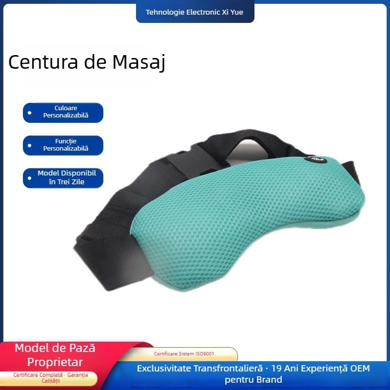 Centură de masaj abdominal – vibrație, alimentare cu baterie, control mecanic, 2 trepte de viteză, până la 4 capete de masaj