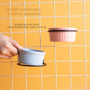 Bol ceramic suspendat pentru hamsteri și alte animale de companie, cu suport metalic, design anti-răsturnare, marcă Shuo ni