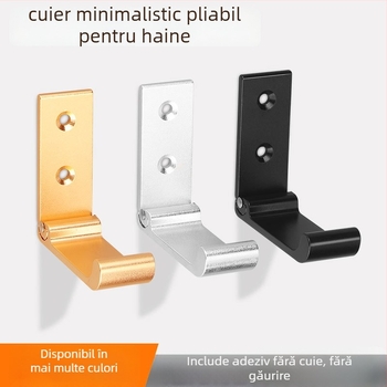 Cuier pliant din aliaj de aluminiu pentru baie, cu adeziv puternic – Megsbon, stil modern minimalist