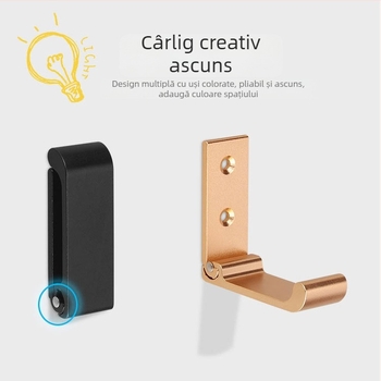Cuier pliant din aliaj de aluminiu pentru baie, cu adeziv puternic – Megsbon, stil modern minimalist