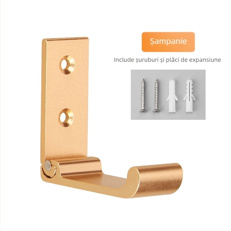 Cuier pliant din aliaj de aluminiu pentru baie, cu adeziv puternic – Megsbon, stil modern minimalist