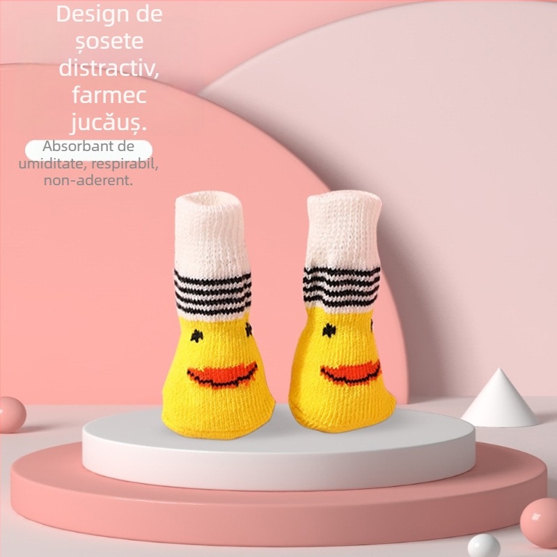 Șosete pentru câini cu Cartoon model, bumbac, țesătură Twill, prelucrare Jacquard, pentru primăvară și toamnă