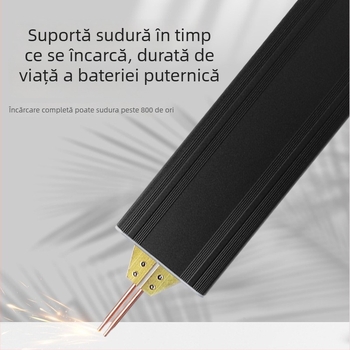 Mașină portabilă de sudură cu baterii, cu acționare automată; cap de sudură din aliaj oxid de aluminiu-cupru; pentru baterii Li-ion 18650 și sudură foițe/benzi de nichel