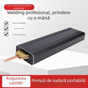 Mașină portabilă de sudură cu baterii, cu acționare automată; cap de sudură din aliaj oxid de aluminiu-cupru; pentru baterii Li-ion 18650 și sudură foițe/benzi de nichel