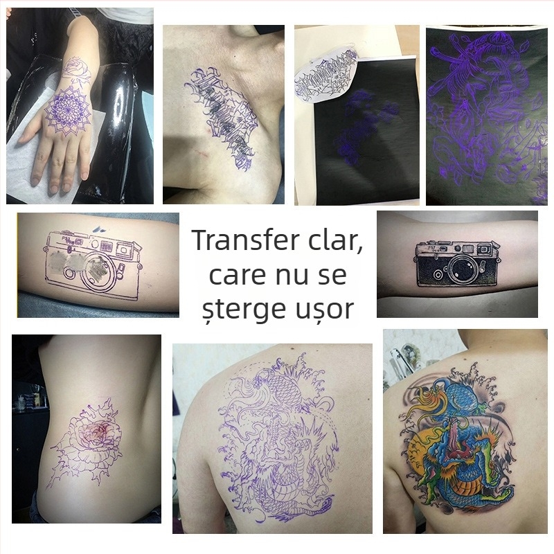 Hârtie de transfer pentru tatuaj 4 în 1 – 1 bucată, 100 foi într-un pachet, Fabricat în China