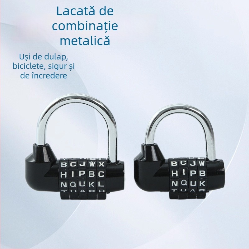 Încuietoare cu parolă de tip mașină pentru săli de fitness și uși, model 5206-1, construcție metalică, 7 mm grosime a barei, distanța între bare 40 mm, potrivită pentru uși din lemn, balcoane, porți de curte și uși de atelier