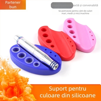 Suport din silicon pentru pigmenți de tatuaj cu suport pentru pahare de pigment și suport pentru pix, bază pentru mașina de tatuat, greutate 67 g