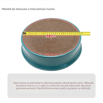 Zgârietor circular pentru pisici din carton ondulat, nucleu înlocuibil, stil simplu, pachet de 50 bucăți