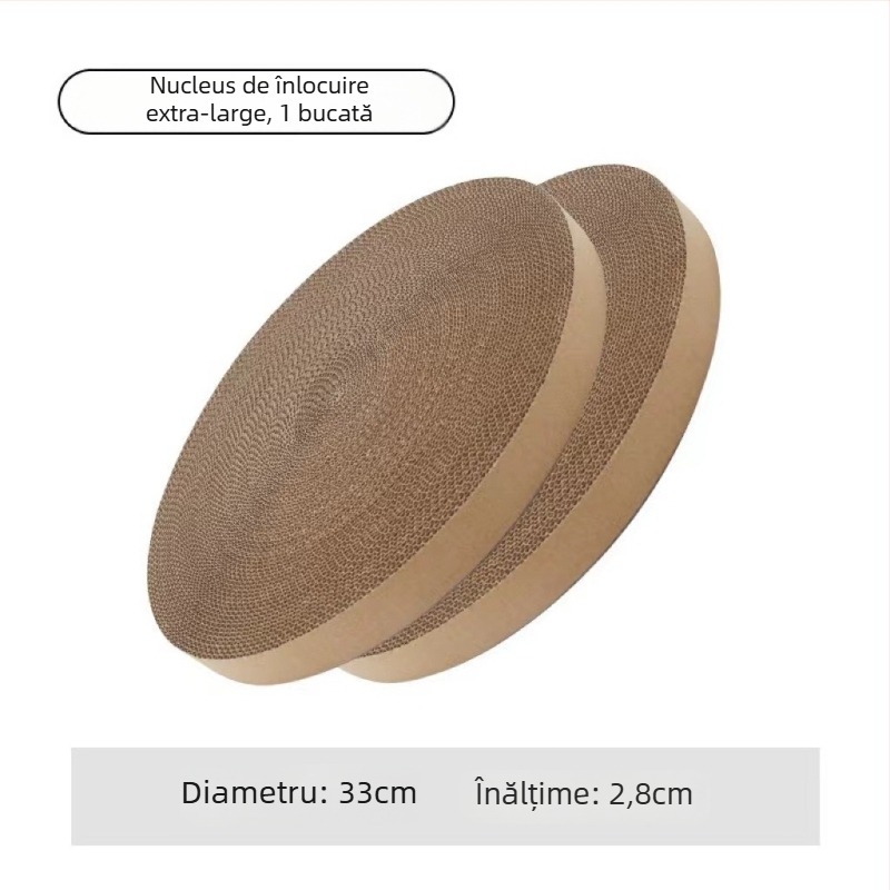 Zgârietor circular pentru pisici din carton ondulat, nucleu înlocuibil, stil simplu, pachet de 50 bucăți