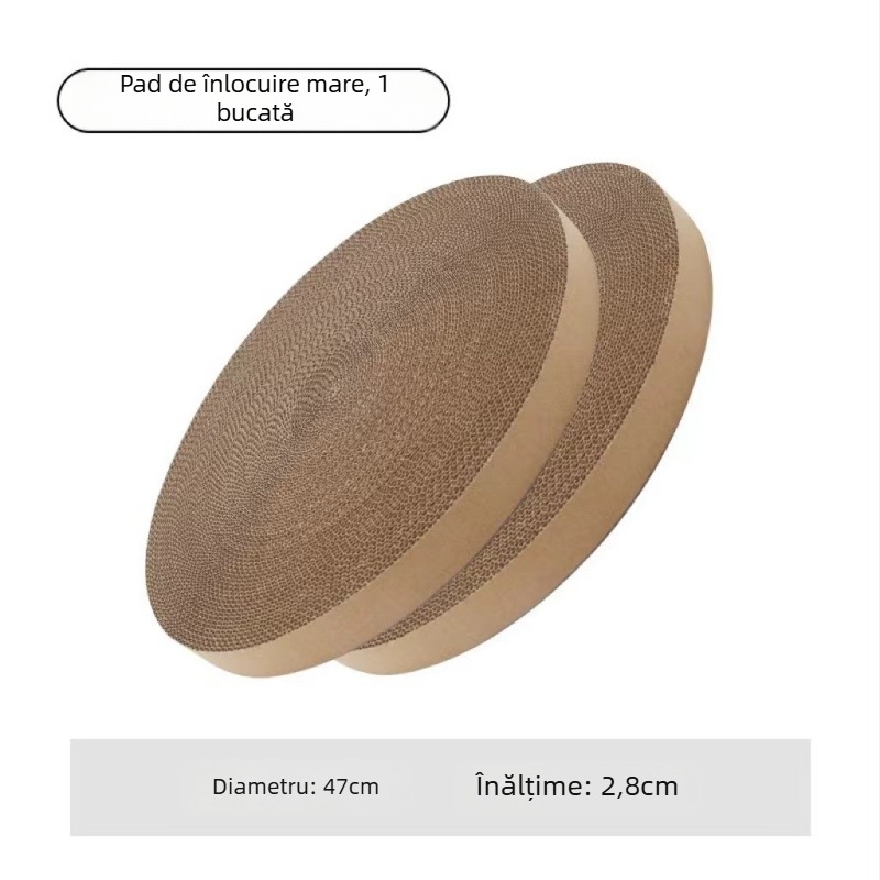 Zgârietor circular pentru pisici din carton ondulat, nucleu înlocuibil, stil simplu, pachet de 50 bucăți