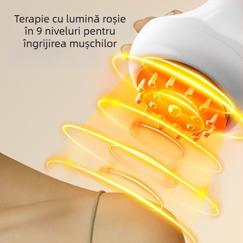 Masajer electric de meridian cu încălzire și vibrații, mini portabil, model PK690, încărcabil, baterie 1200 mAh, temperatură 38–48°C, carcasă ABS, control mecanic