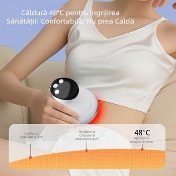 Masaj de casă 3-în-1 cu ventuze pentru vid, gua sha și terapie prin microcurent pentru meridian, model SL-M01 — alimentare USB, 4 trepte, 38–48°C, baterie de 1200 mAh