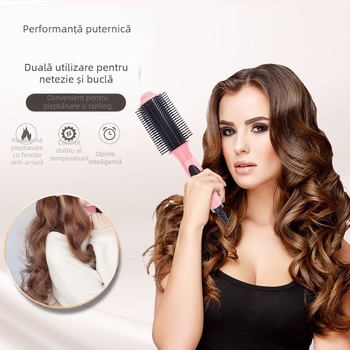Baghetă 2 în 1 pentru îndreptare și ondulare a părului, încălzire din turmalin ceramic, cilindru cu diametrul sub 15 mm, două setări de temperatură, 20W la 220V, potrivit pentru păr ud și uscat