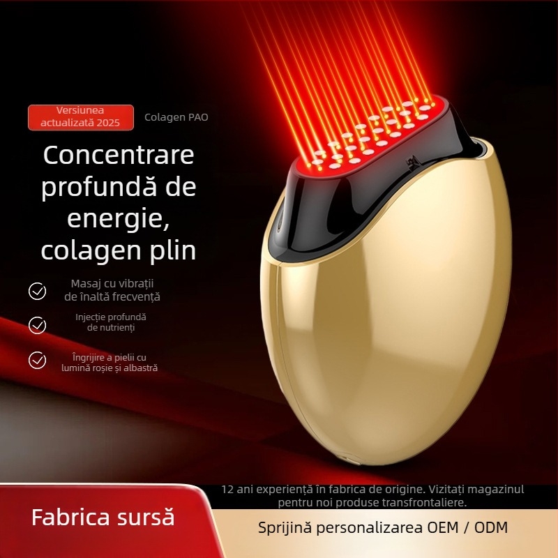 Masaj facial portabil – baterie încorporată 1000–1200 mAh, rejuvenare a pielii, IPX0