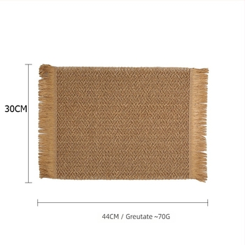 Placă de masă din hârtie împletită – ecologică, izolație termică, anti-arzare, decorativă; material: hârtie; model: uni; formă: rotundă, pătrată, neregulată; biodegradabil