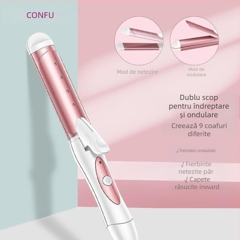 Koji placă duală pentru îndreptare și ondulare, cu titaniu, tambur 21–30 mm, alimentare prin cablu AC, temperatură reglabilă, 42 W