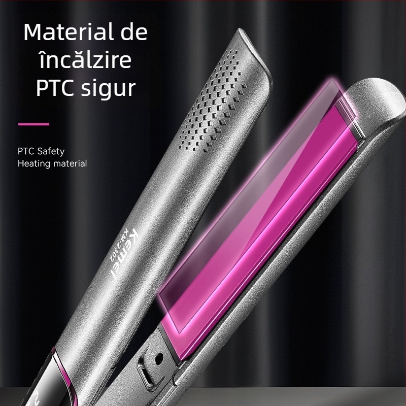 Kemei KM-2302 fier de păr drept cu element de încălzire PTC, diametrul conductorului termic sub 15 mm, 10 trepte de temperatură, 55W, 220V