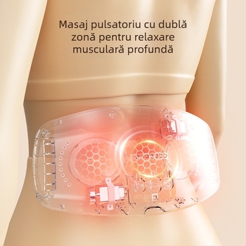 Curea de masaj pentru talie și abdomen — reîncărcabilă, control mecanic, 3 viteze, vibrație cu compresie caldă, până la 4 capete de masaj