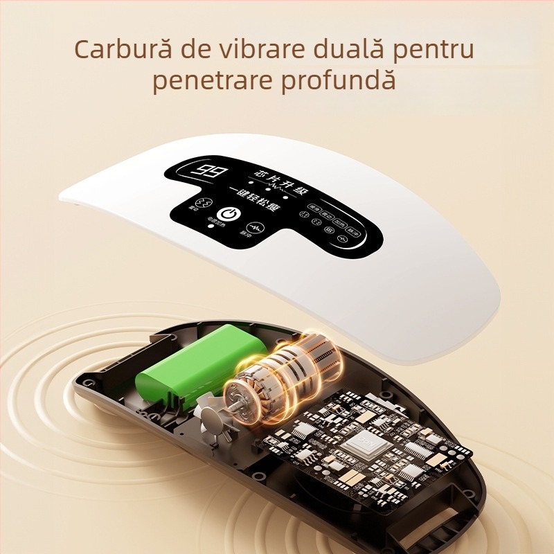 Curea de masaj pentru talie și abdomen — reîncărcabilă, control mecanic, 3 viteze, vibrație cu compresie caldă, până la 4 capete de masaj