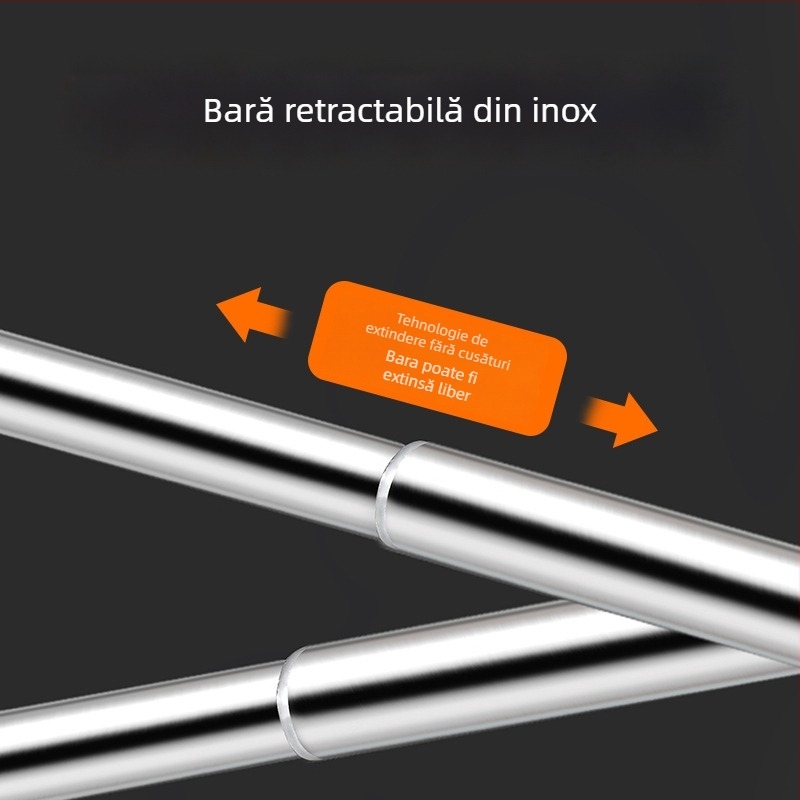 Suport de prosoape din oțel inoxidabil, montat pe perete, extensibil, cu trei niveluri, finisaj fin lustruit, încărcare 25 kg