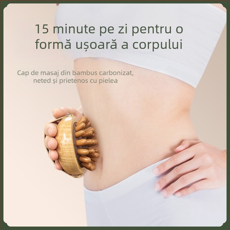 Gua sha placă și instrument, perie meridiană, Zhebao, lemn, masaj pentru sănătate