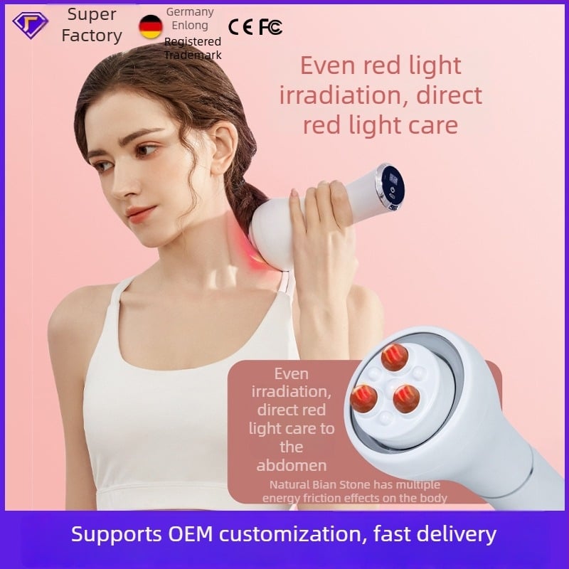 Instrument de masaj abdominal - portabil, alimentare USB, tehnici: frământare, vibrație, compresie caldă și simulare - Model DJ-312