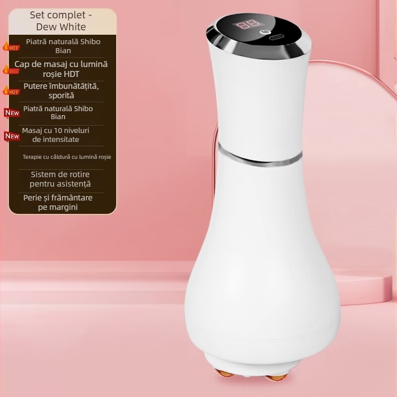 Instrument de masaj abdominal - portabil, alimentare USB, tehnici: frământare, vibrație, compresie caldă și simulare - Model DJ-312