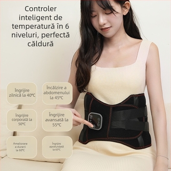 Masaj de talie wireless cu încălzire din grafen, compresie caldă și vibrație, motoare duale