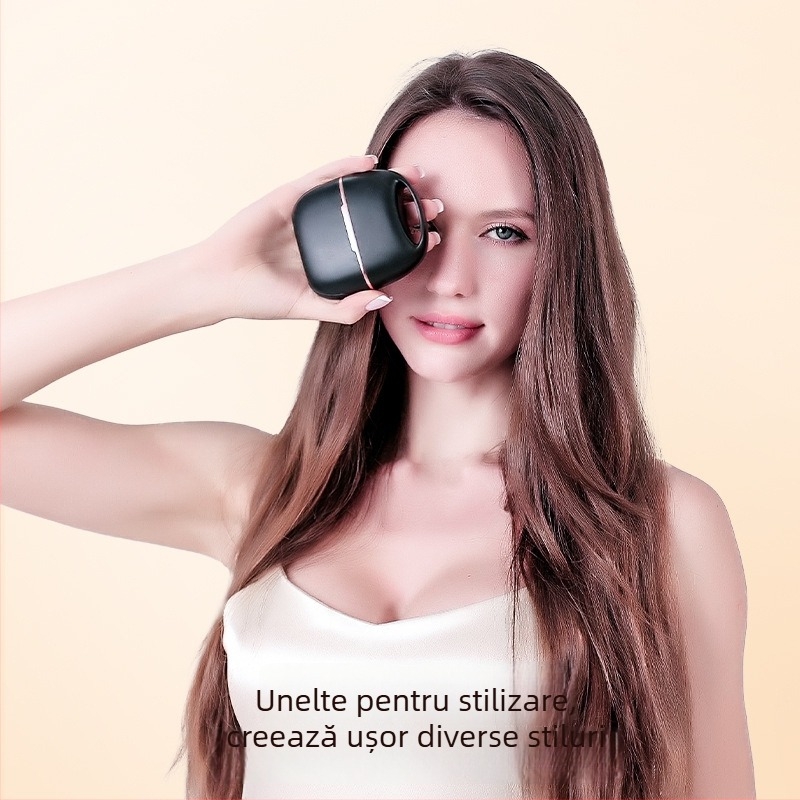 Pieptene fără fir pentru îndreptarea și ondularea părului, cu acoperire titan-turmalin, 3 setări de temperatură, 25W, baterie Li-ion 3,7V