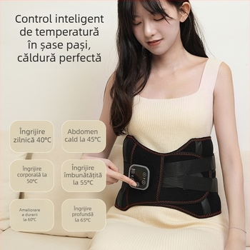 Masajer fără fir pentru talie, Hongzhi, încălzire și compresie caldă, vibrații, control mecanic, până la 4 capete de masaj